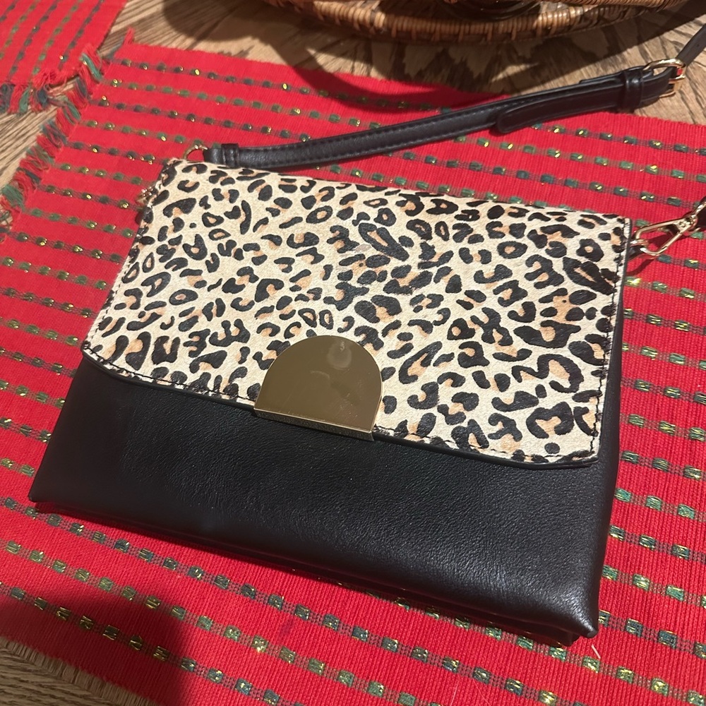 Madison West Leopard Print Crossbody Purse